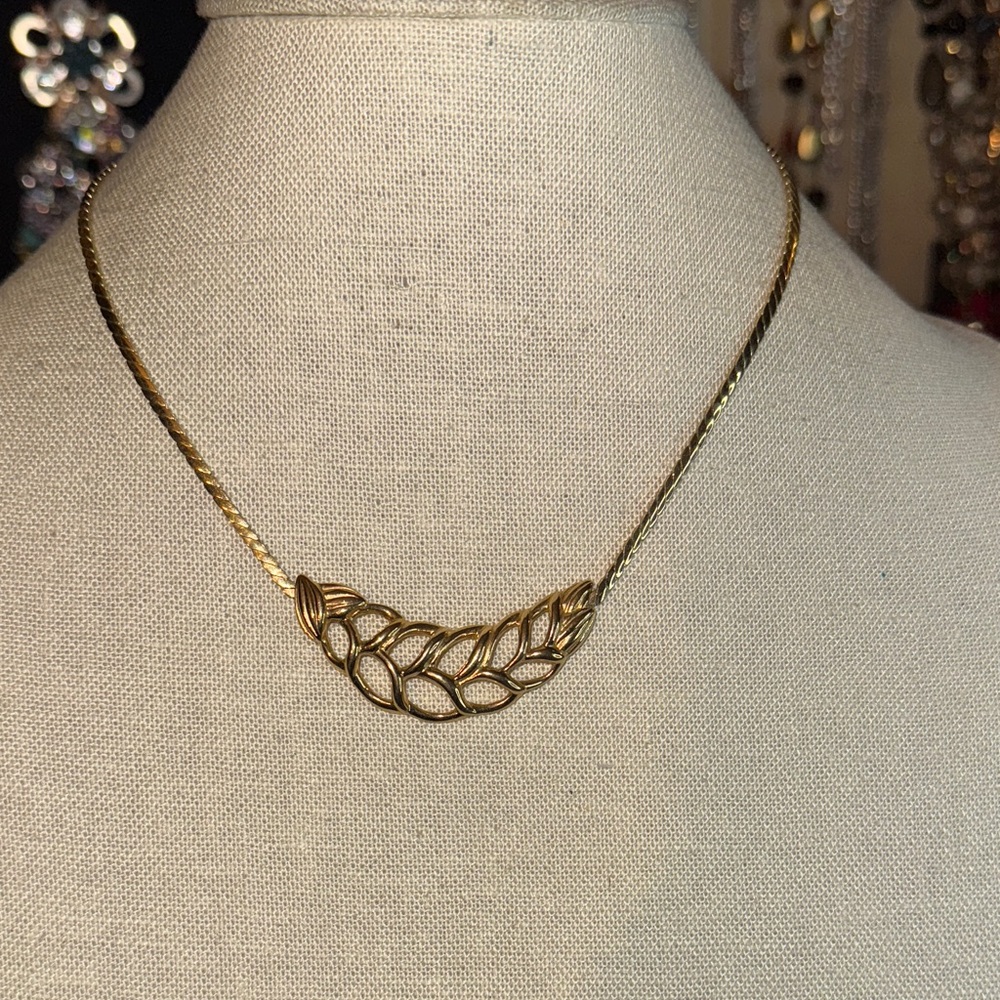 Trifari Gold Bib Necklace